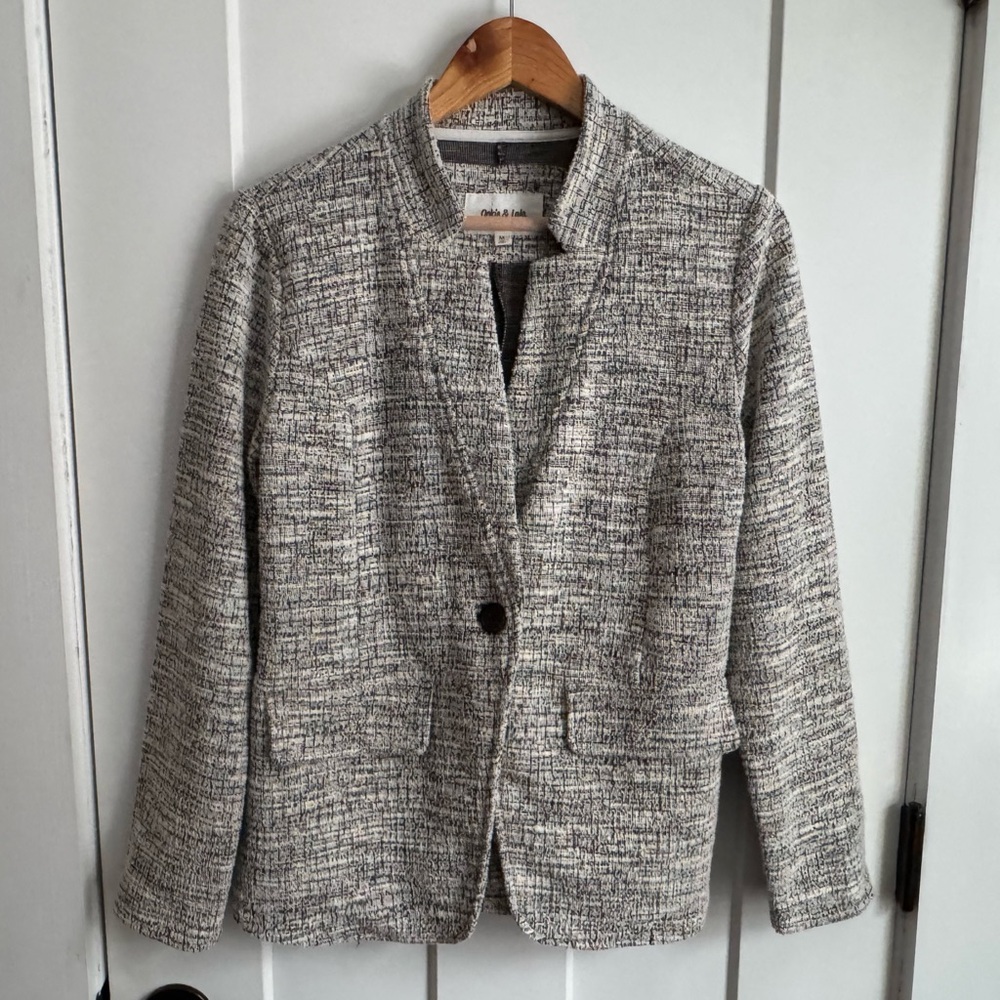 OOKIE & LALA Women’s Tweed Blazer Medium - Picture 2 of 6